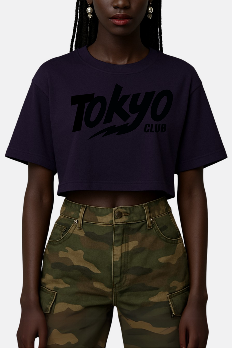 Graphic Crop T-Shirt – Dark Purple