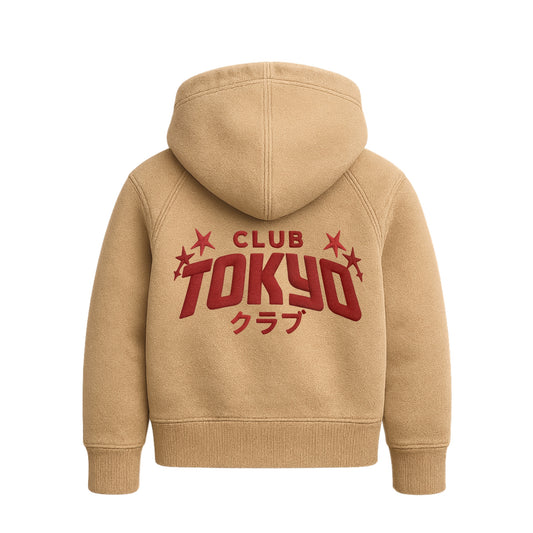 CLUBTOKYO™ Fleece Zip Hoodie – Camel