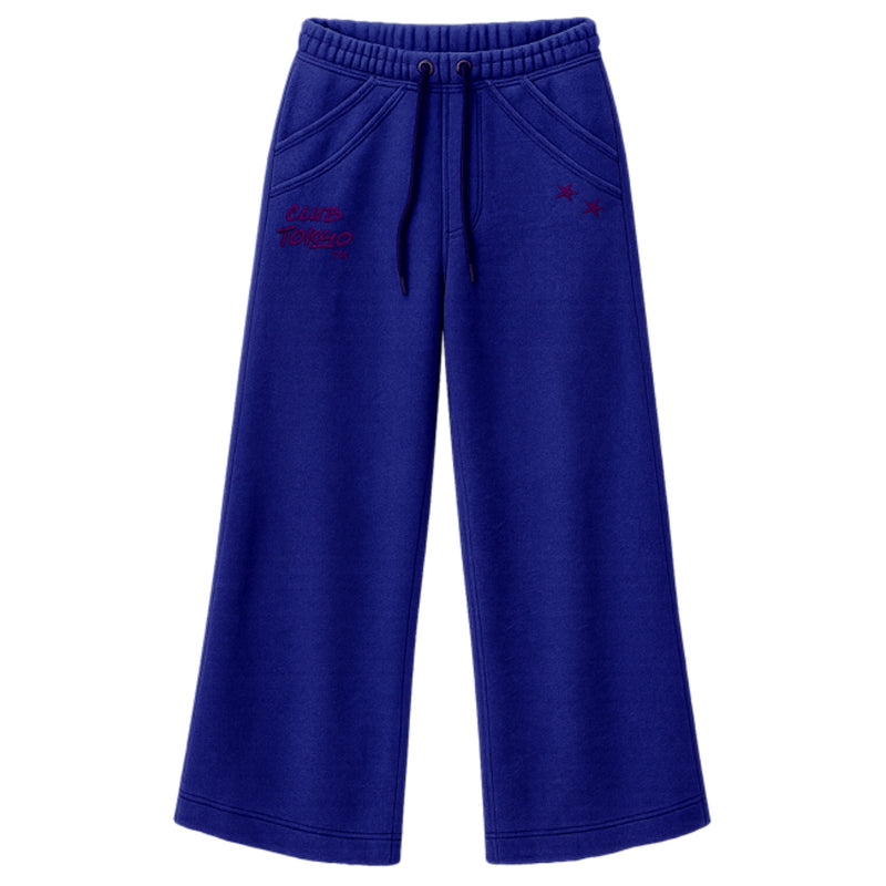 Wide-Leg Sweatpants- Blue