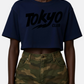 Graphic Crop T-Shirt – Dark Navy Blue