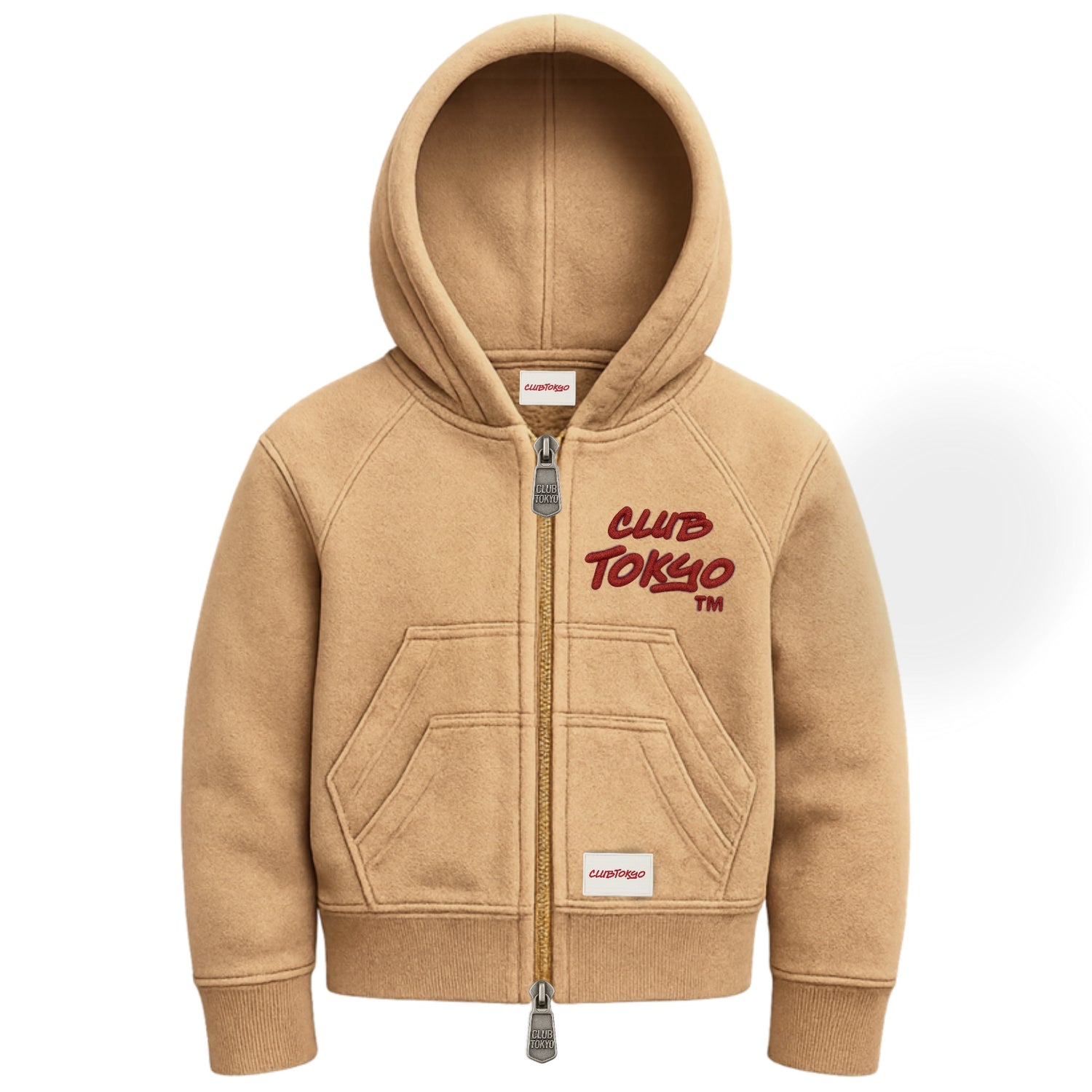 CLUBTOKYO™ Fleece Zip Hoodie – Camel