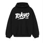 Black Tokyo Hoodie with White Logo