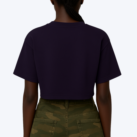 Graphic Crop T-Shirt – Dark Purple