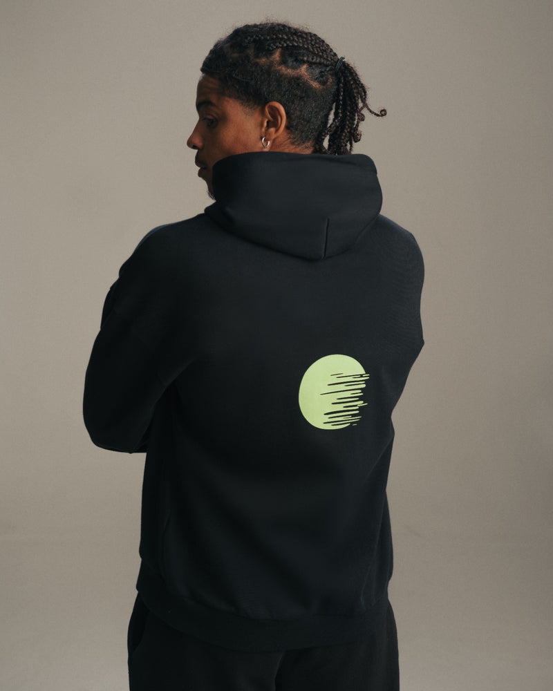 Tokyo Club Black Hoodie- Neon Yellow-Green Logo