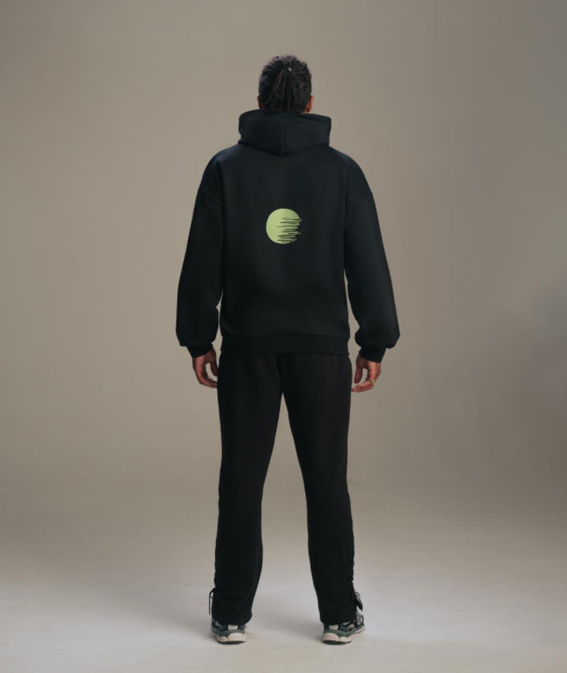 Tokyo Club Black Hoodie- Neon Yellow-Green Logo