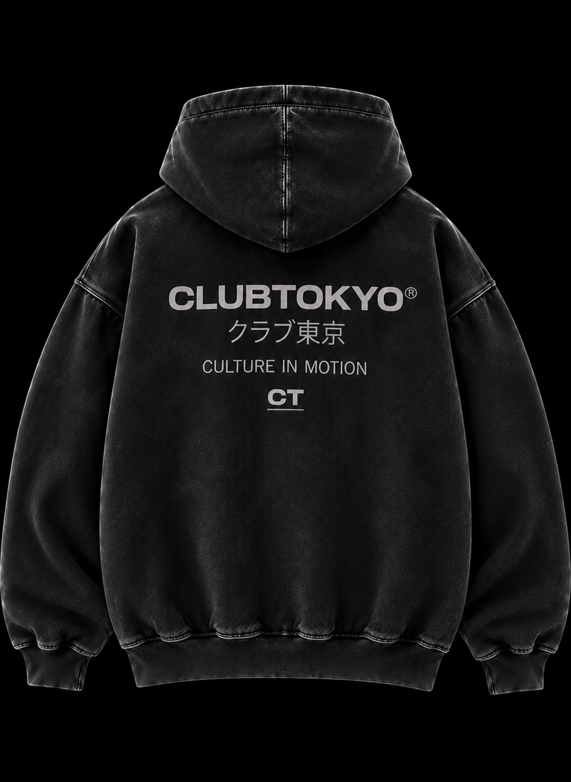 Washed Black Zip Hoodie