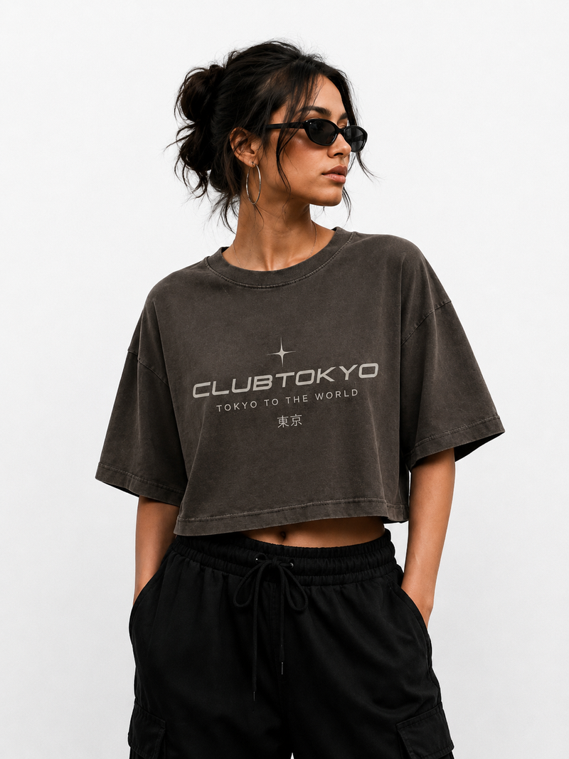 (Coming Soon) ClubTokyo Vintage Washed Cropped Tee