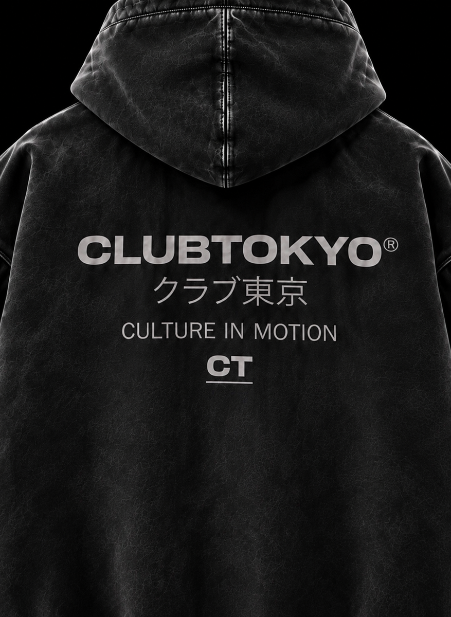 Washed Black Zip Hoodie