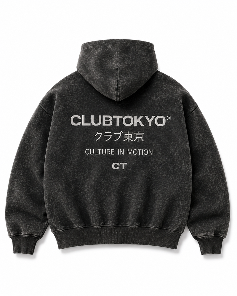 Washed Black Zip Hoodie