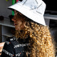 Reversible black/white multi logo bucket hat