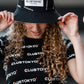 Reversible black/white multi logo bucket hat