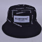 Reversible black/white multi logo bucket hat