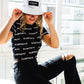 Reversible black/white multi logo bucket hat