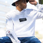 Reversible black/white multi logo bucket hat